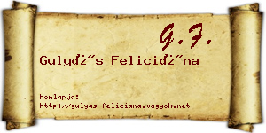 Gulyás Feliciána névjegykártya