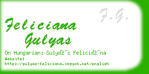 feliciana gulyas business card